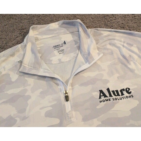 Johnnie-o Golf Galloway 1/4 Zip White Snow Camouflage Pullover Men's XL - Picture 3 of 6